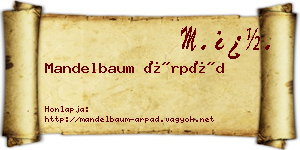 Mandelbaum Árpád névjegykártya